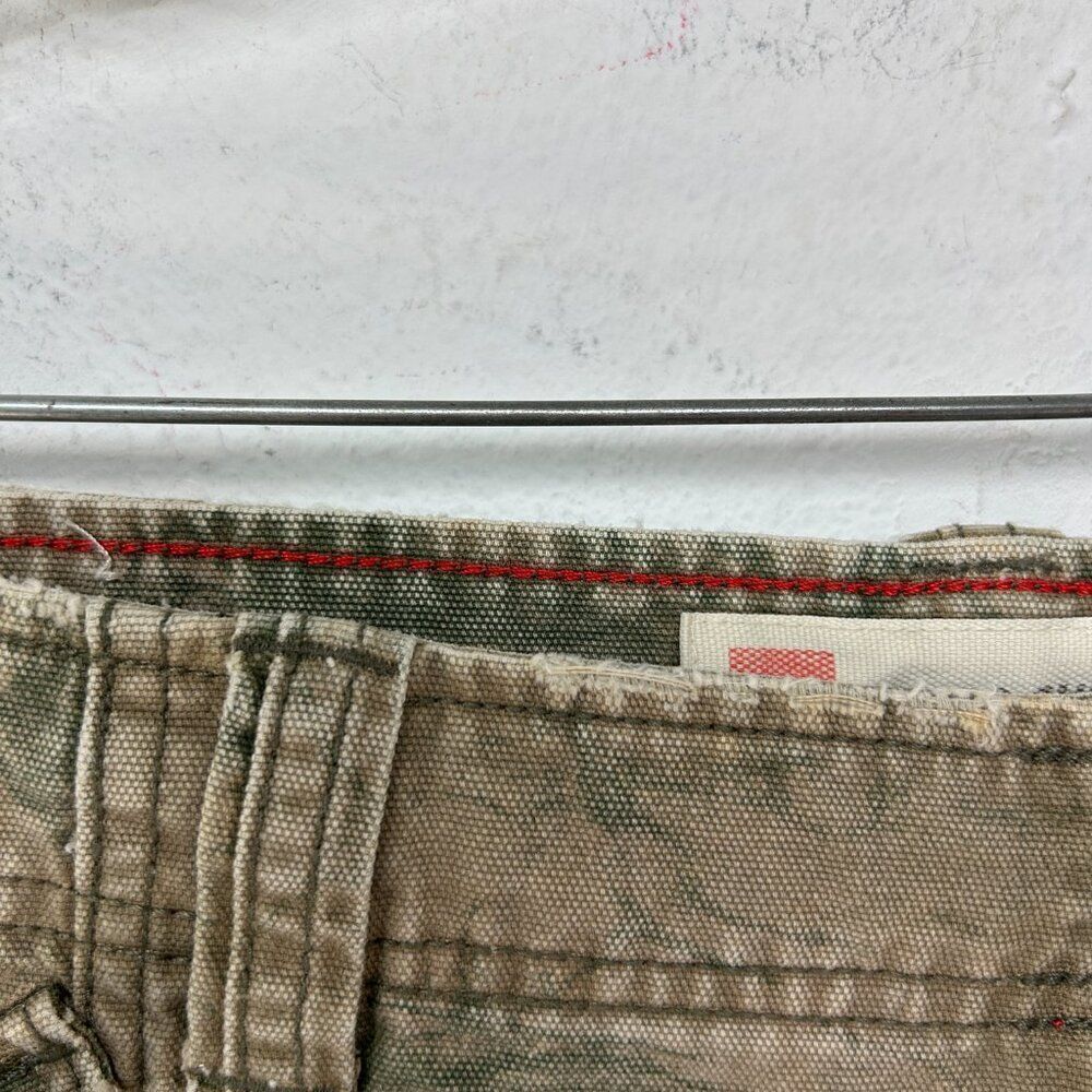 Mossimo Cargo Supply mens shorts 38 brown green camoflauge vtg distressed casual - Picture 7 of 14